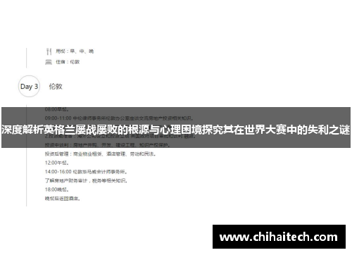 深度解析英格兰屡战屡败的根源与心理困境探究其在世界大赛中的失利之谜
